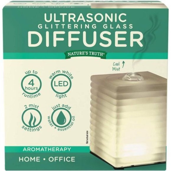 Aromatherapy essential oil diffuser frosted glass decor warm white led light - Picture 2 of 3